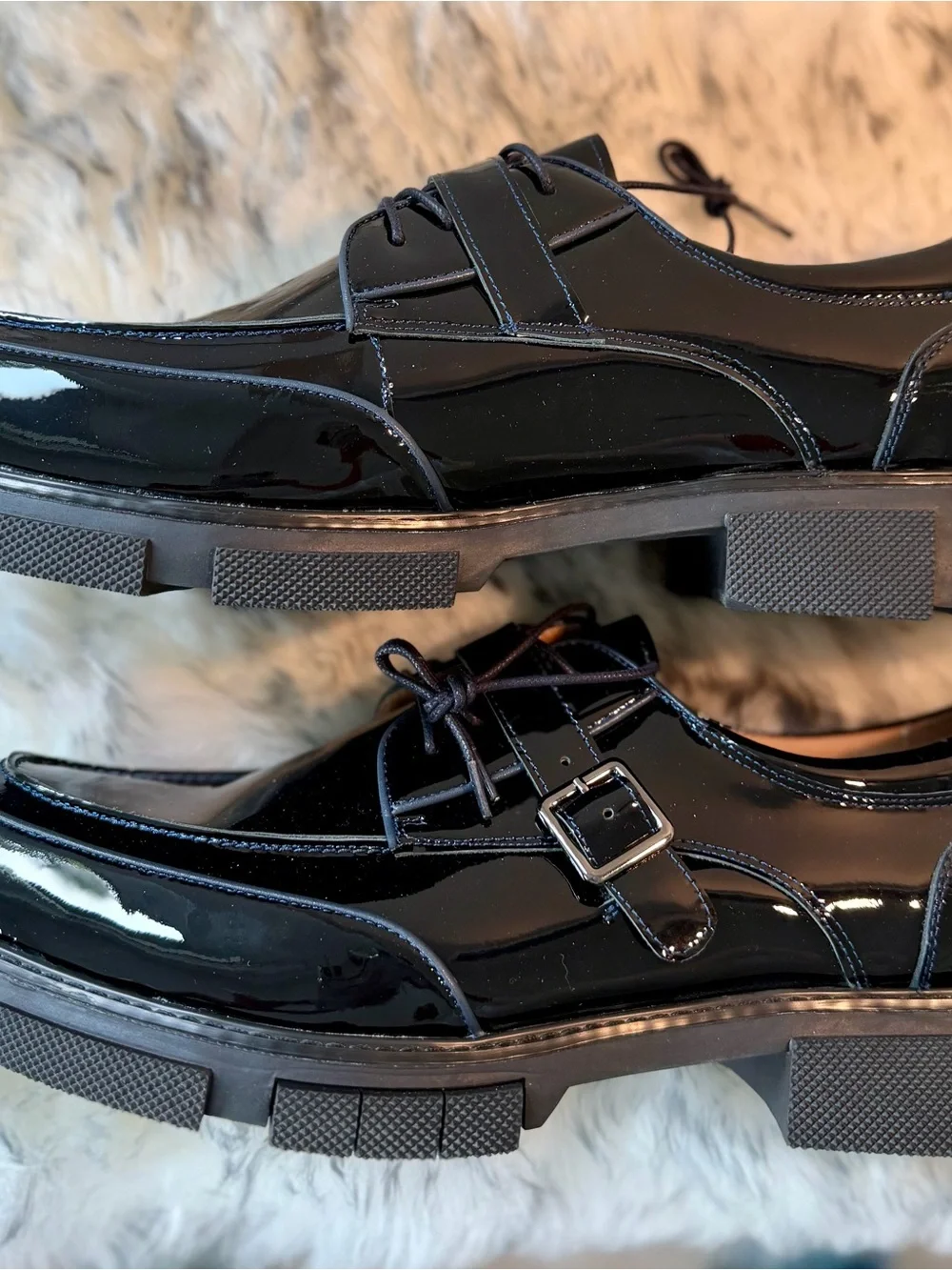 Marc Nolan Men’s Black Patent Leather Derby Oxfords